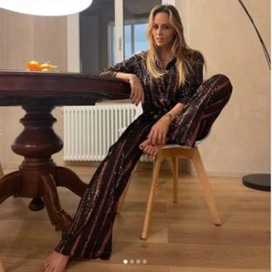 Zara Sequin The Abbey Flared Pant
